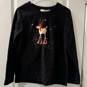 Reindeer fleece sweater | Black